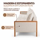 Ver imagem 4 de Sofá Living Fixo Flow 2m Molas Bonnel Espuma D28 - Bege