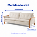 Ver imagem 3 de Sofá Living Fixo Flow 2m Molas Bonnel Espuma D28 - Bege