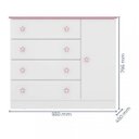 Ver mais imagens de Quarto de bebê com Berço, Cômoda Sapateira, Guarda-Roupa e Kit 4 Rodízios Linha Doce Sonho Qmovi