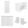 Quarto de bebê com Berço, Cômoda Sapateira, Guarda-Roupa e Kit 4 Rodízios Linha Doce Sonho Qmovi - 2