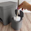 Ver imagem 2 de Conjunto 2 Escovas Sanitárias com Suportes para Banheiro Lavabo Polipropileno Dual ou Chumbo