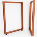 Ver imagem 1 de Bases Retangulares de Mesa Estilo Industrial 75x60cm Kit C/2un - Cobre