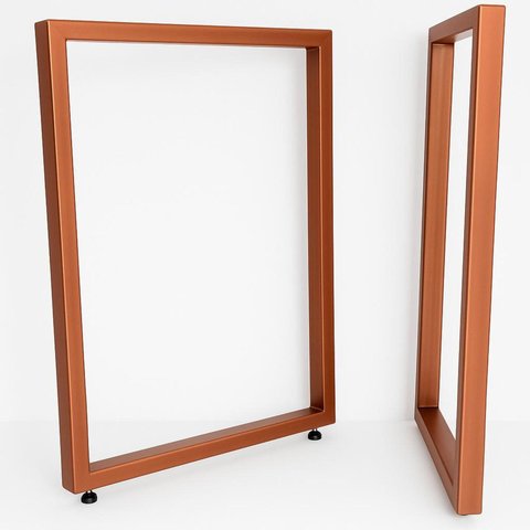 Bases Retangulares de Mesa Estilo Industrial 75x60cm Kit C/2un - Cobre