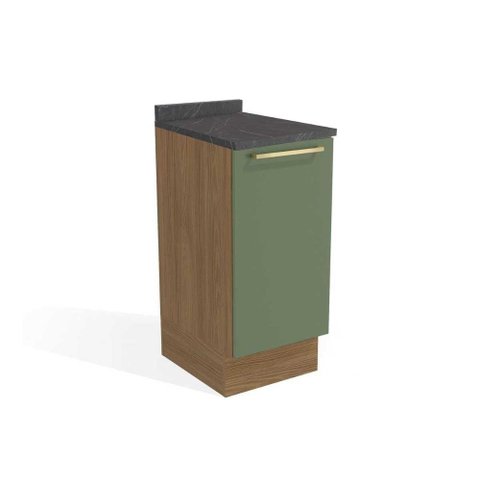 Balcão de Cozinha Modulado Botanic M621 1 Porta C/tampo 40cm Nogueira/oliva/cinzel - Kappesberg