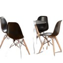 Ver imagem 3 de Kit Mesa Eiffel Redonda 80cm com 4 Cadeiras Eames Eiffel Pés de Madeira Pretas