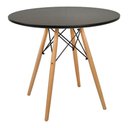 Ver imagem 2 de Kit Mesa Eiffel Redonda 80cm com 4 Cadeiras Eames Eiffel Pés de Madeira Pretas