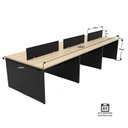 Ver imagem 2 de Estação de Trabalho 6 Lugares Plataforma Mesa de Escritório 140x60cm - Dubai/Preto