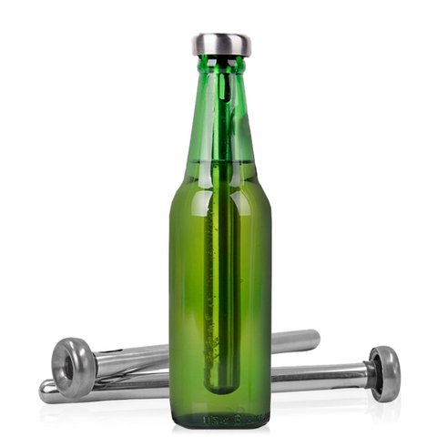 Kit 2 Bastão Resfriador Aço Inox Cerveja Gelada Garrafa Refr