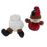 Jogo Potes de Natal Porta Doces e Biscoitos Boneco de Neve e Urso Pelúcia Xadrez 20cm 2 unidades - M - 3