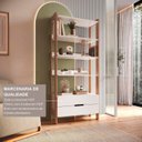 Ver imagem 5 de Estante de Livros 100% MDF 81CMX183CM 2 Gavetas e 4 Prateleiras Elvis Branco/Castanho
