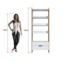 Ver imagem 4 de Estante de Livros 100% MDF 81CMX183CM 2 Gavetas e 4 Prateleiras Elvis Branco/Castanho