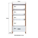 Ver imagem 3 de Estante Para Livros 100% MDF Com 2 Gavetas e 4 Prateleiras Elvis