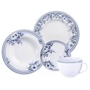 Ver imagem 1 de Aparelho de Jantar 16 Peças Azzura Porcelana Tramontina Azul Mesa Posta 4 Pessoas