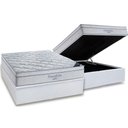Ver imagem 1 de Cama Box Baú Casal: Colchão Molas SuperPocket Ensacadas Ortobom Freedom Visco + Base CRC Suede White