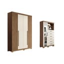 Ver imagem 1 de Guarda Roupa +cômoda 2 Peças Qc335 Jatoba/areia - Santos Andirá
