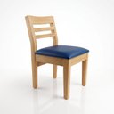 Ver imagem 2 de Cadeira Infantil Montessori Madeira Maciça Assento Estofado Azul Rbm
