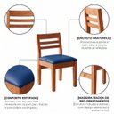 Ver imagem 5 de Cadeira Infantil Montessori Madeira Maciça Assento Estofado Azul Rbm