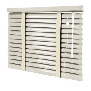 Persiana Horizontal - 1,20m Larg X 2,00m Alt - Alumínio 50mm com Fita Decorativa - Cor: Bege Claro -