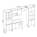 Ver imagem 4 de Cozinha Modulada Completa 14 Portas 02 Gavetas Firenze Avena Grafito Demóbile