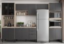 Ver imagem 2 de Cozinha Modulada Completa 14 Portas 02 Gavetas Firenze Avena Grafito Demóbile