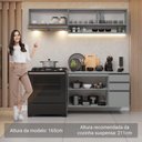 Ver imagem 6 de Armário de Cozinha Compacta Suspenso 200cm Cinza Nice Madesa 12