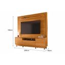 Ver imagem 4 de Rack com Painel Nilo para Tv de até 75 Polegadas (com Rodízio) - Cinamomo - Madetec