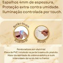 Ver imagem 6 de Espelho Led 3 cores Meia Lua Direito Orgânico Iluminação Botão Touch 50x100