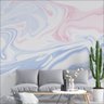 Papel De Parede Mármore Liquido Azul E Rosa - 1