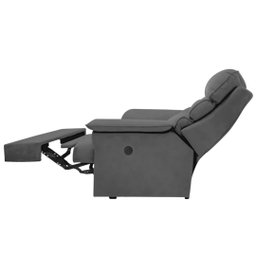 Poltrona Reclinável Elétrica do Papai Confortável Para Sala Quarto Suede:Cinza - 3