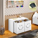 Ver imagem 1 de Mesa Infantil Montessoriana com Led Alegra Smile com Nichos - Branca Incluso Lousa Mágica