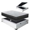 Ver imagem 4 de Cama Box Baú Casal Conforto Sintético Branco + Colchão Casal Conforto Espuma D33 Com EPS 28x138x188