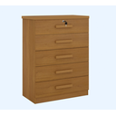 Ver imagem 1 de Cômoda Ipanema 5 Gavetas Grande com Chave para Quarto Tampo em Mdf Cor:cinamomo