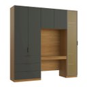 Ver mais imagens de Guarda Roupa Modular 5 Portas Reflecta com Mesa Altezza Clean Belmax:Freijó/Titânio