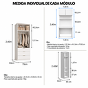 Ver imagem 5 de Guarda Roupa Modular 5 Portas Reflecta com Mesa Altezza Clean Belmax:Freijó/Titânio