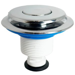 Botão Mecanismo Reparo de Acionamento Superior Caixa Acoplada Descarga Cromado 65mm | Valeplast