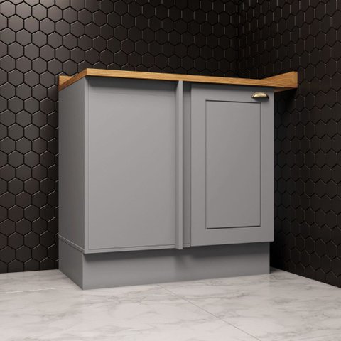 Balcão Canto Reto 1 Porta Americana Henn com Tampo Mdf Americana Henn 94 Cm