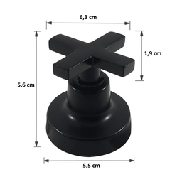 Acabamento Registro Preto Volante C-22 Abs ½, ¾ Padrão Deca - 3
