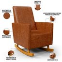 Ver imagem 4 de Poltrona de Amamentação com Balanço e Puff Ravena W01 Couríssimo Camel - Lyam Decor