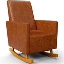 Ver imagem 3 de Poltrona de Amamentação com Balanço e Puff Ravena W01 Couríssimo Camel - Lyam Decor