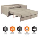 Ver imagem 4 de Sofa Cama Casal Sofia 2 Lugares 170cm com Pés de Madeira Talento Móveis