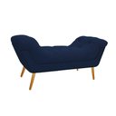 Ver imagem 3 de Kit Cabeceira Calçadeira Veneza 100cm Suede Azul Marinho