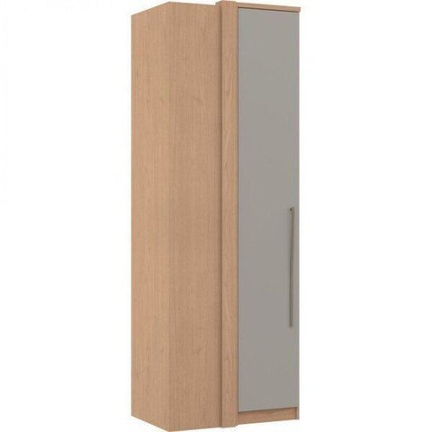 Guarda Roupa de Canto Reto 1 Porta Elegance Bege/Angelin/Níquel