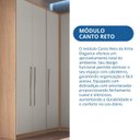 Ver imagem 6 de Guarda Roupa de Canto Reto 1 Porta Elegance Bege/Angelin/Níquel