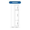Ver mais imagens de Guarda-Roupa de Canto Reto 1 Porta Elegance Cinza/Níquel/Blanc