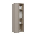 Ver imagem 2 de Guarda-Roupa de Canto Reto 1 Porta Elegance Cinza/Níquel/Blanc