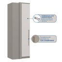 Ver imagem 5 de Guarda-Roupa de Canto Reto 1 Porta Elegance Cinza/Níquel/Blanc
