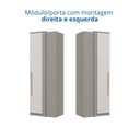 Ver imagem 4 de Guarda-Roupa de Canto Reto 1 Porta Elegance Cinza/Níquel/Blanc