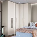 Ver imagem 7 de Guarda-Roupa de Canto Reto 1 Porta Elegance Cinza/Níquel/Blanc