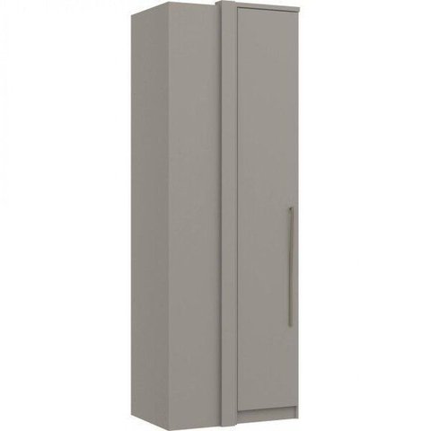 Guarda Roupa de Canto Reto 1 Porta Elegance Cinza/Níquel