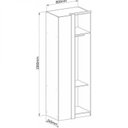 Ver imagem 6 de Guarda Roupa de Canto Reto 1 Porta Elegance Cinza/Níquel